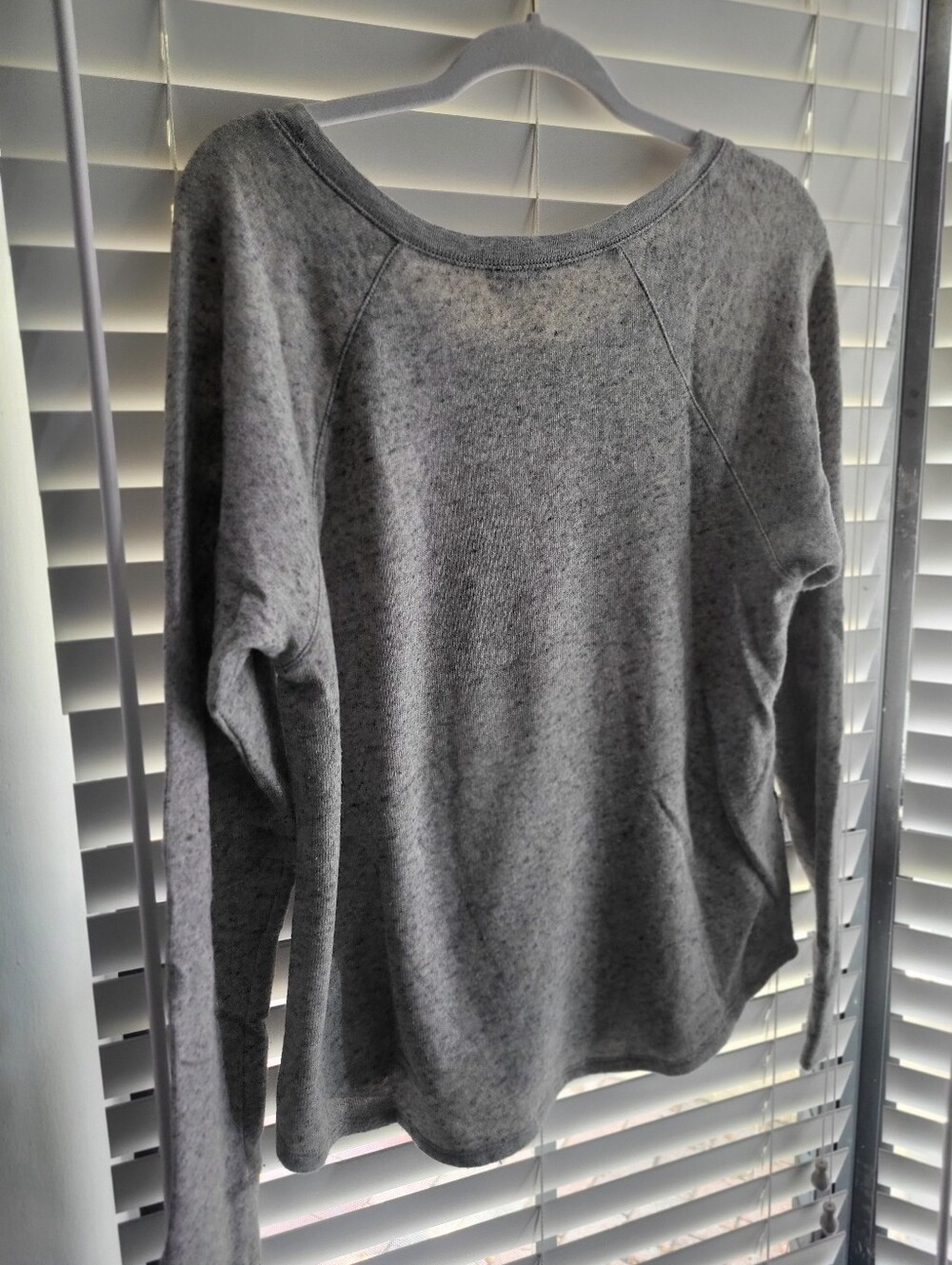 Express Gray Sequin Raglan Sweatshirt - Picture 3 of 4